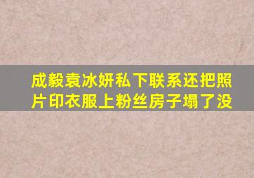 成毅袁冰妍私下联系还把照片印衣服上粉丝房子塌了没(