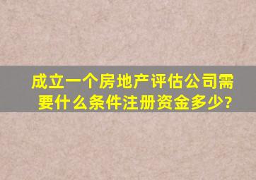 成立一个房地产评估公司需要什么条件,注册资金多少?