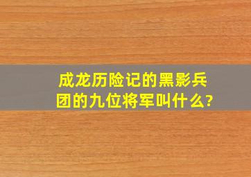 成龙历险记的黑影兵团的九位将军叫什么?