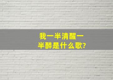 我一半清醒一半醉是什么歌?