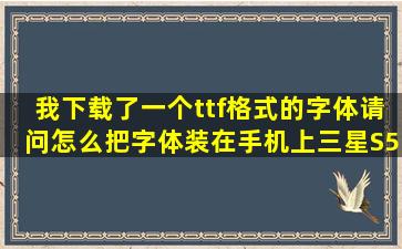 我下载了一个ttf格式的字体请问怎么把字体装在手机上(三星S5830