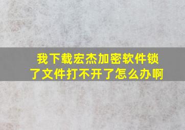 我下载宏杰加密软件锁了文件打不开了怎么办啊