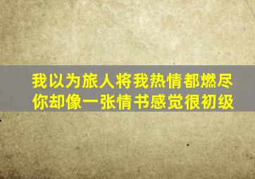 我以为旅人将我热情都燃尽 你却像一张情书感觉很初级