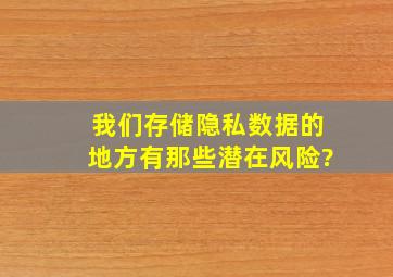 我们存储隐私数据的地方有那些潜在风险?