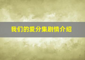 我们的爱分集剧情介绍