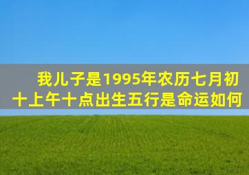 我儿子是1995年农历七月初十上午十点出生五行是命运如何