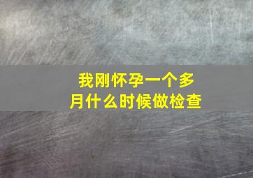 我刚怀孕一个多月什么时候做检查