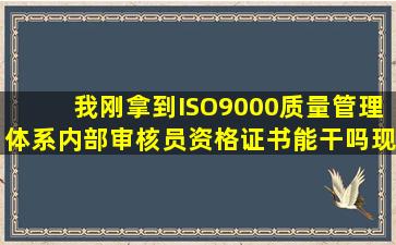 我刚拿到ISO9000质量管理体系内部审核员资格证书能干吗(现在是不