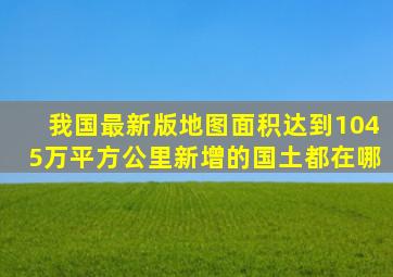 我国最新版地图,面积达到1045万平方公里,新增的国土都在哪