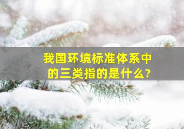 我国环境标准体系中的三类指的是什么?