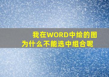 我在WORD中绘的图为什么不能选中组合呢