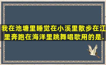 我在池塘里睡觉,在小溪里散步,在江里奔跑,在海洋里跳舞唱歌用的是...