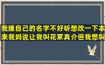 我嫌自己的名字不好听,想改一下,本来我妈说,让我叫花冢真介,但我想叫...