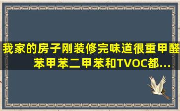 我家的房子刚装修完,味道很重,甲醛、苯、甲苯、二甲苯、和TVOC都...