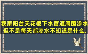 我家阳台天花板下水管道周围渗水,但不是每天都渗水,不知道是什么...