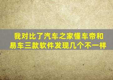 我对比了汽车之家、懂车帝和易车三款软件,发现几个不一样