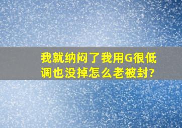 我就纳闷了,我用G很低调也没掉怎么老被封?