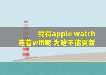 我得apple watch连着wifi呢 为啥不能更新