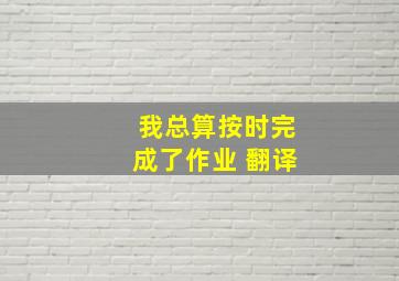 我总算按时完成了作业 翻译