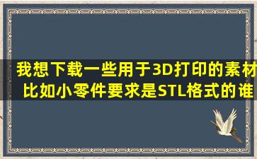 我想下载一些用于3D打印的素材,比如小零件,要求是STL格式的。谁能...