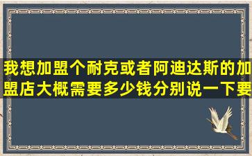 我想加盟个耐克或者阿迪达斯的加盟店大概需要多少钱(分别说一下要