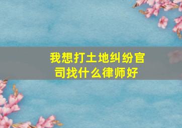 我想打土地纠纷官司,找什么律师好 