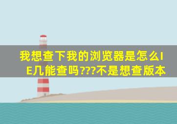 我想查下我的浏览器是怎么IE几,能查吗???不是想查版本