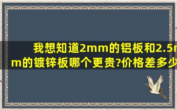 我想知道2mm的铝板和2.5mm的镀锌板,哪个更贵?价格差多少?