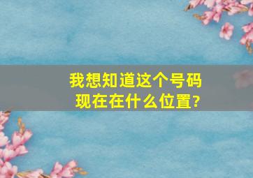 我想知道这个号码现在在什么位置?