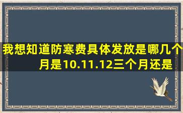 我想知道防寒费具体发放是哪几个月,是10.11.12三个月,还是12.01.02...