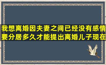 我想离婚,因夫妻之间已经没有感情,要分居多久才能提出离婚,儿子现在...