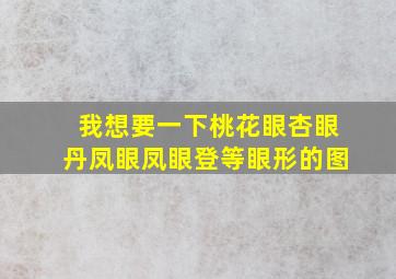 我想要一下桃花眼、杏眼、丹凤眼、凤眼登等眼形的图