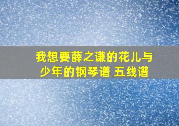 我想要薛之谦的花儿与少年的钢琴谱 五线谱