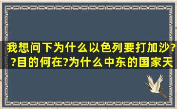 我想问下为什么以色列要打加沙??目的何在?为什么中东的国家天天都...