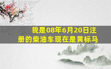 我是08年6月20日注册的柴油车现在是黄标马(