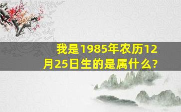 我是1985年农历12月25日生的是属什么?