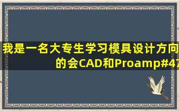 我是一名大专生,学习模具设计方向的。会CAD和Pro/e。想在杭州找...