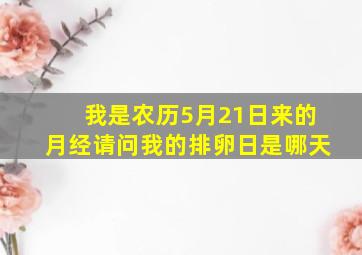 我是农历5月21日来的月经请问我的排卵日是哪天