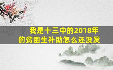 我是十三中的2018年的贫困生补助怎么还没发