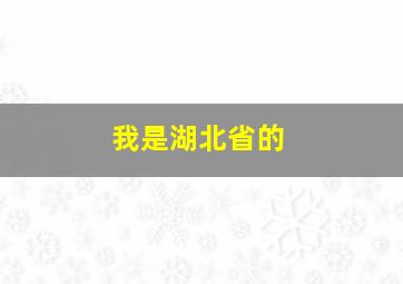 我是湖北省的