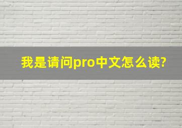 我是请问pro中文怎么读?