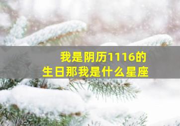 我是阴历1116的生日,那我是什么星座