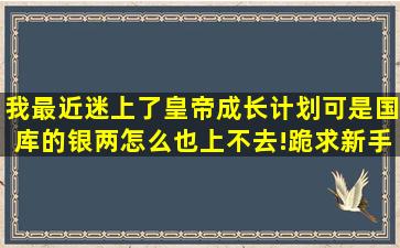 我最近迷上了皇帝成长计划可是国库的银两怎么也上不去!跪求新手...