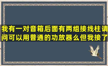 我有一对音箱,后面有两组接线柱,请问可以用普通的功放器么,但我接了...