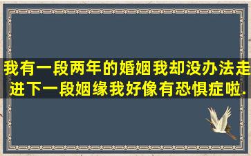 我有一段两年的婚姻,我却没办法走进下一段姻缘,我好像有恐惧症啦,...