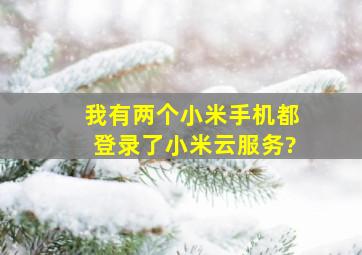 我有两个小米手机都登录了小米云服务?