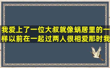 我爱上了一位大叔,就像蜗居里的一样,以前在一起过,两人很相爱,那时我...