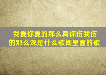 我爱你爱的那么真你伤我伤的那么深是什么歌词里面的歌