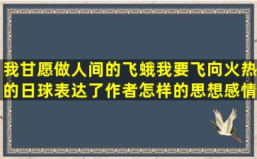 我甘愿做人间的飞蛾,我要飞向火热的日球,表达了作者怎样的思想感情