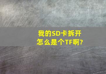 我的SD卡拆开怎么是个TF啊?